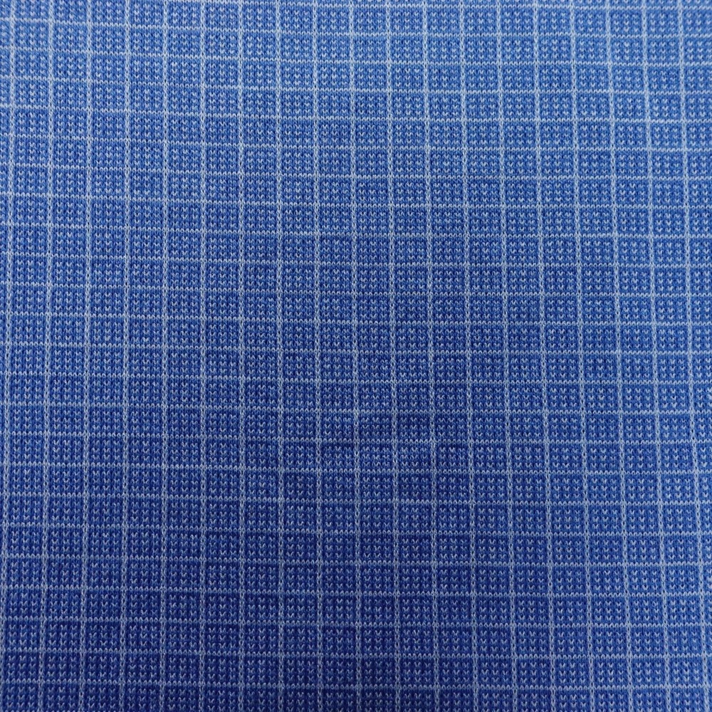 Bugatchi Men's XL Polo Shirt Short Sleeve Grid 100% Mercerized Cotton Blue - Picture 8 of 9